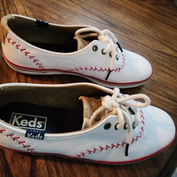 Keds Shoes Keds Leather Champion Baseball Stich Detailing Shoes No Team Logo Red White Blue